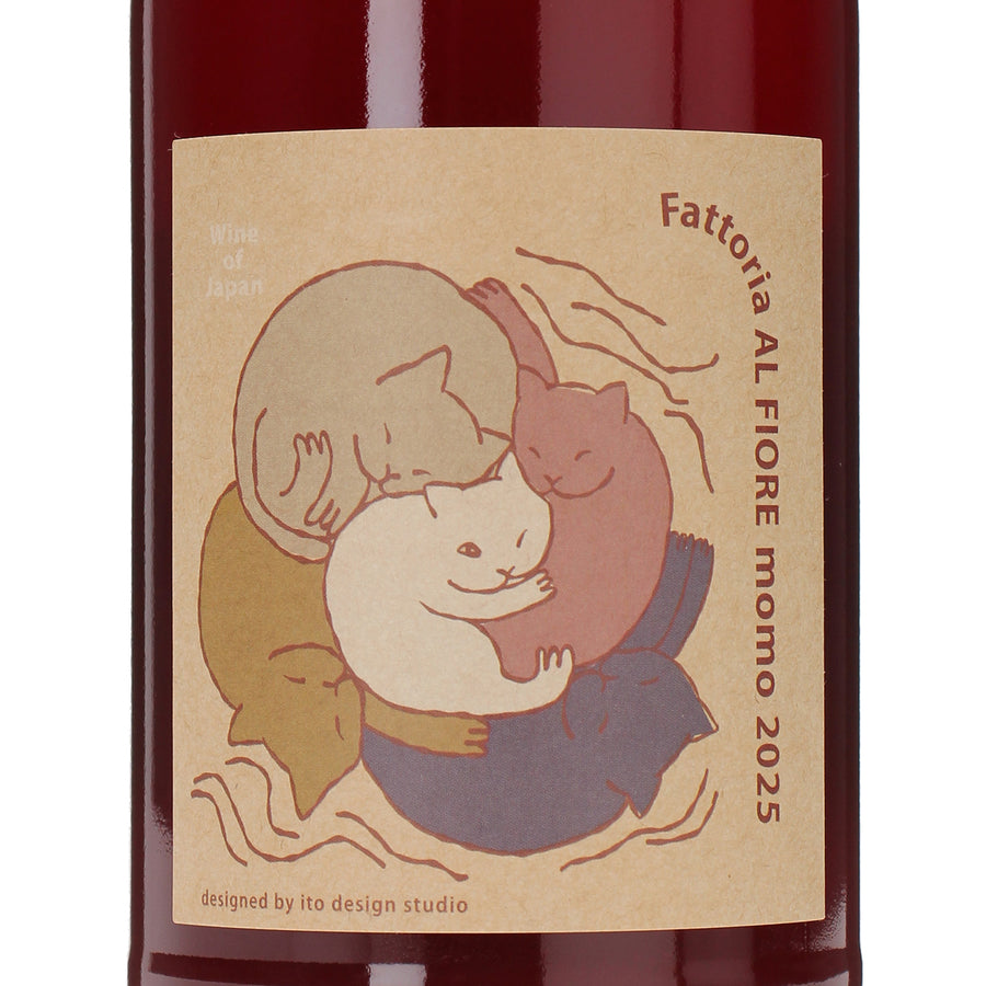 日本ワイン_NECOシリーズ momo 2025_Fattoria AL FIORE_宮城県産スパークリングワイン_辛口_750ml