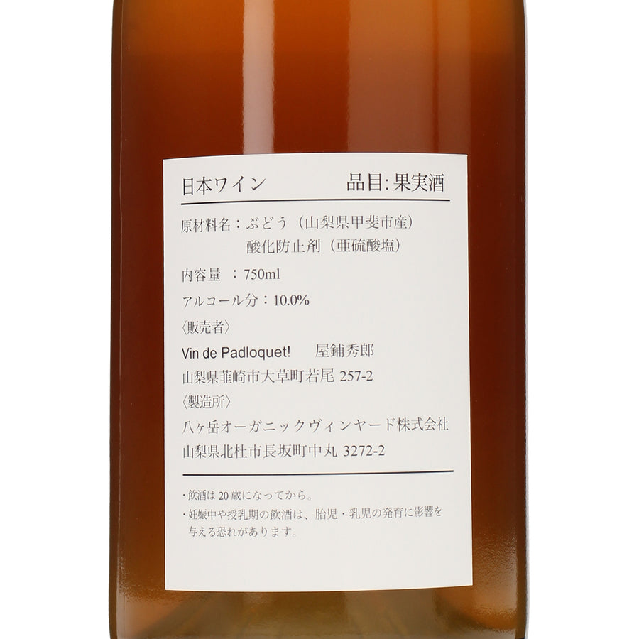 日本ワイン_2024 Blanc de Noir_Vin de Padloquet!_山梨県産白ワイン_辛口_750ml