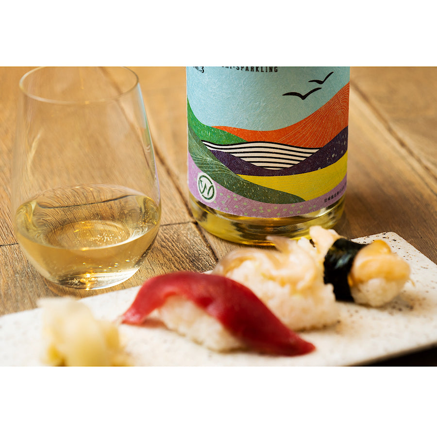 日本ワイン_【岩崎醸造×wa-syu】IWAI KAMOSHI -SPARKLING No.3_岩崎醸造_山梨県産スパークリングワイン_山梨県産白ワイン_辛口_750ml