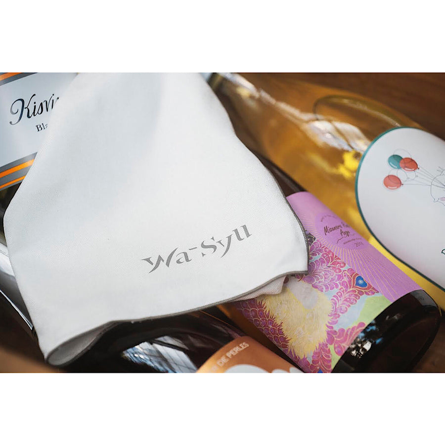 wa-syuオリジナルグラスクロス_日本産_ワイン雑貨_ホワイト_フリーサイズ