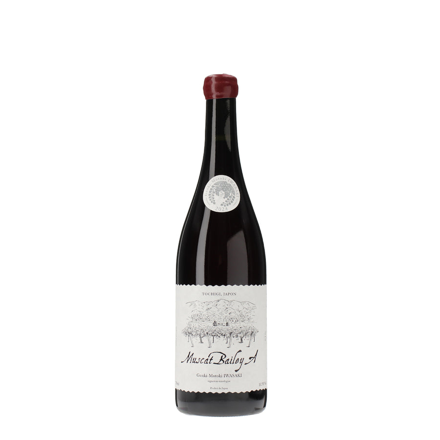 日本ワイン_Muscat Bailey A 2024_岩﨑元気_栃木県産赤ワイン_ミディアムボディ_750ml