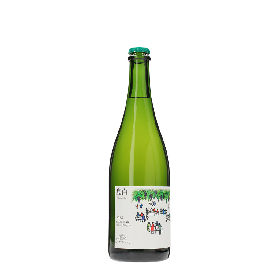 日本ワイン_島白 2024 スパークリング マスカットベーリーA_大三島みんなのワイナリー_愛媛県産スパークリングワイン_辛口_750ml