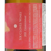 日本ワイン_アルダー・スプリングス・ヴィンヤード　シャルドネ　2021_SIX CLOVES WINES_アメリカ産白ワイン_辛口_750ml